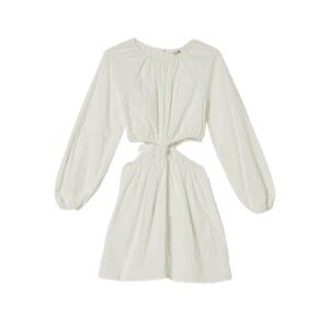 BNWT White Rustic Long Sleeve Mini Dress with Cut Out